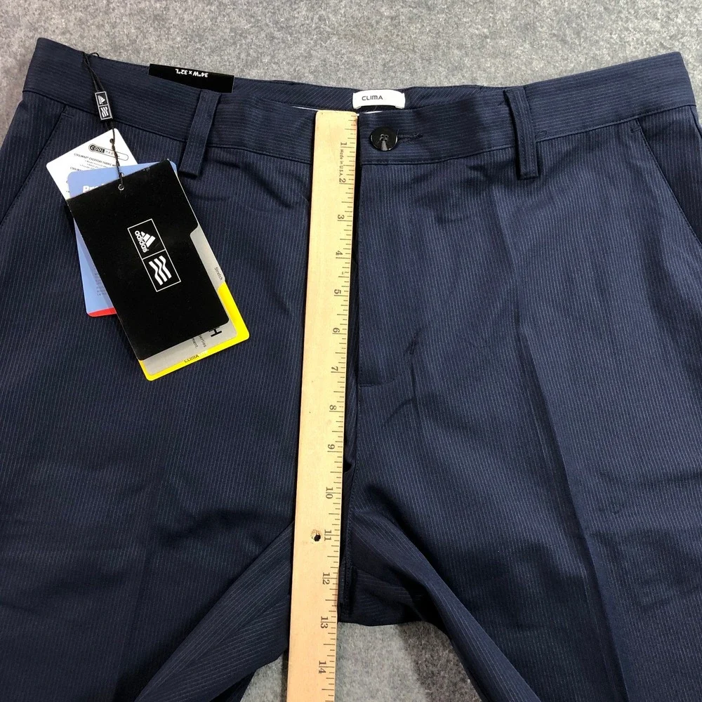 Adidas Mens Golf Pants 34x32 Navy Blue Climalite Pinstripe Performance NWT